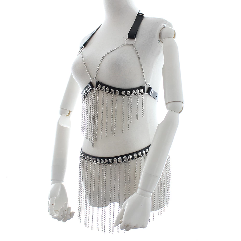 Đồ da BDSM gợi cảm dây xích sexy múa bụng hấp dẫn