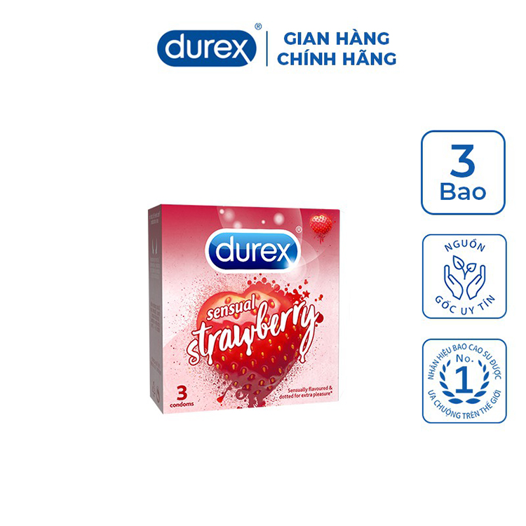  Bảng giá Bao cao su Durex Chocolate Strawberry ngọt ngào mùi thơm êm dịu giá sỉ