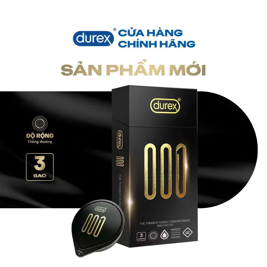  Bảng giá Bao cao su siêu mỏng cao cấp Durex 001 hộp 3 cái tốt nhất