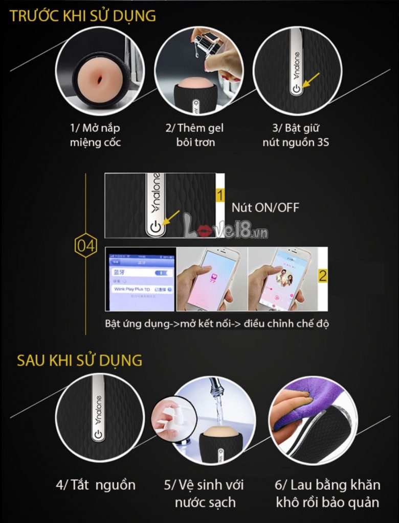 Cốc thủ dâm 3D Bluetooth cao cấp Nalone Jack mạnh mẽ sướng