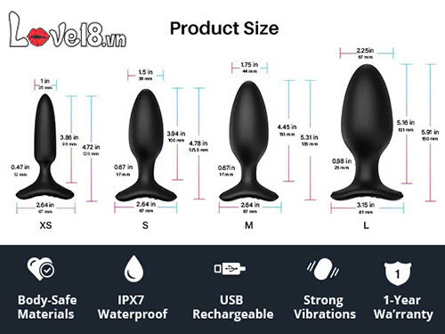 Phích Rung Hậu Môn Lovense Hush 2 Điều Khiển App Kích Thích Mua