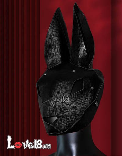 블랙 토끼 코스프레 BDSM PU 가면 프리사이즈