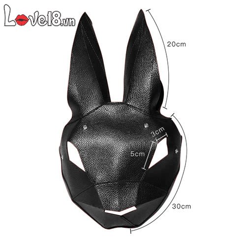 블랙 토끼 코스프레 BDSM PU 가면 프리사이즈