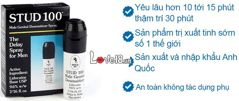 Chai Xịt Stud 100 Kéo Dài Thời Gian Tăng Cường Phòng The