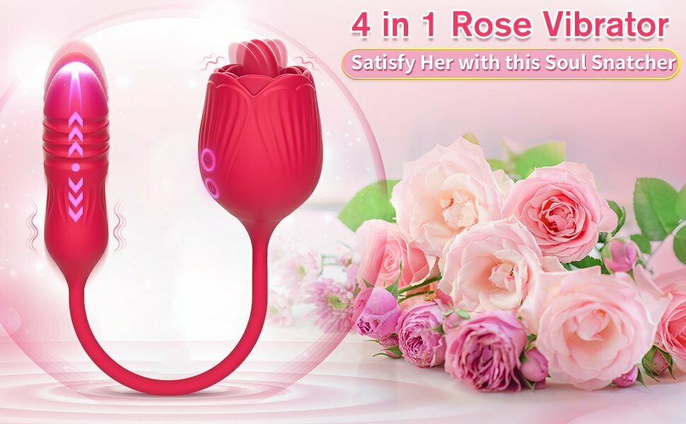 Đồ chơi tình dục bông hoa hồng rung thụt mút nhiệt SHP1335