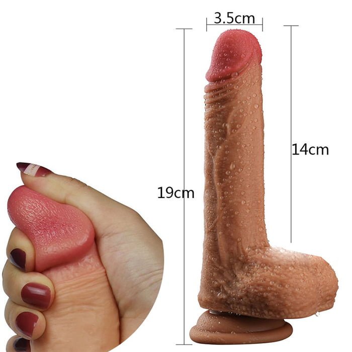 Dương vật giả dán tường 18cm chất lượng cao, siêu thực