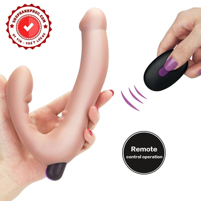 Sextoy silicon siêu mềm 2 đầu rung Joy Strapless SHP1206 kích thích