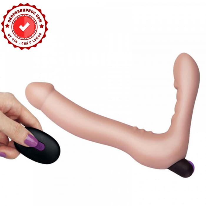 Sextoy silicon siêu mềm 2 đầu rung Joy Strapless SHP1206 kích thích