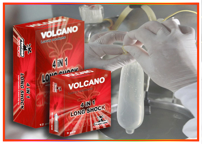 Bao cao su Volcano 4 in 1 gân gai kéo dài cuộc yêu kích thích