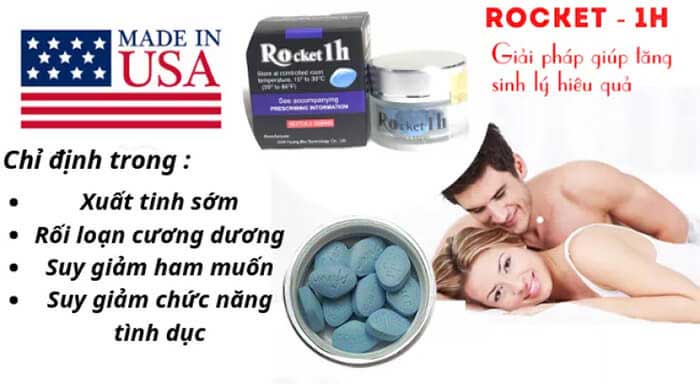 Viên Rocket 1h Mỹ chính hãng 10 viên tăng cường sức khỏe