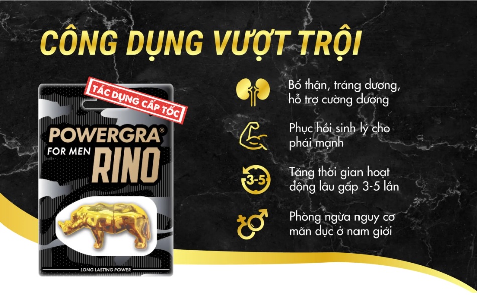  Đánh giá Thuốc cường dương Powergra For Men Rino giá rẻ