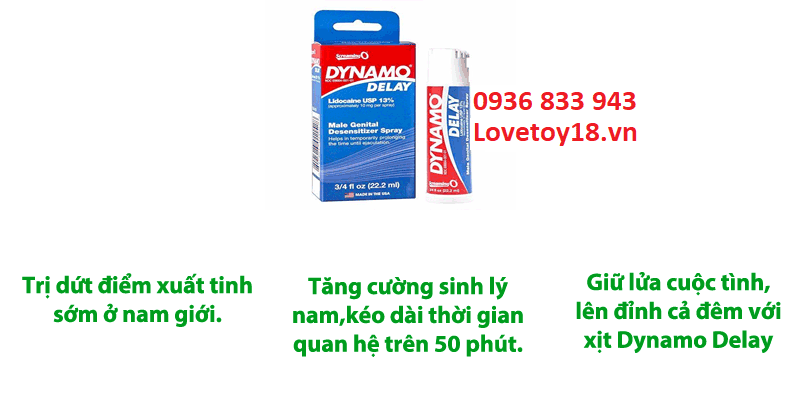  Đại lý Chai xịt chống xuất tinh sớm Dynamo Delay tốt nhất