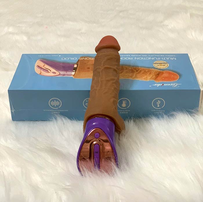 Dương vật chiến binh Loveaider Rocking rung sưởi ấm siêu mềm