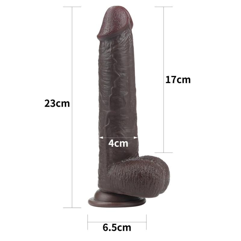 Dương vật giả mềm 9 inch đen siêu thực Lovetoy kích thích