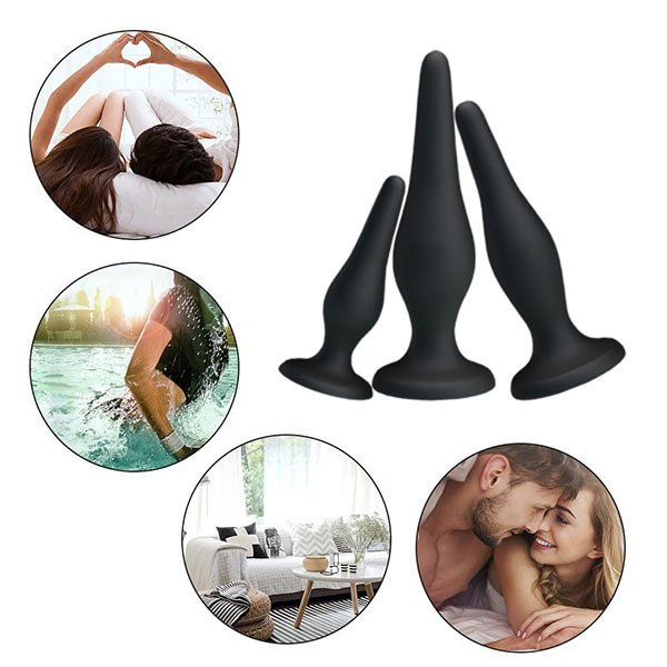 Bộ 3 Phích Cắm Hậu Môn Silicon Tăng Khoái Cảm Mini Anal Kit