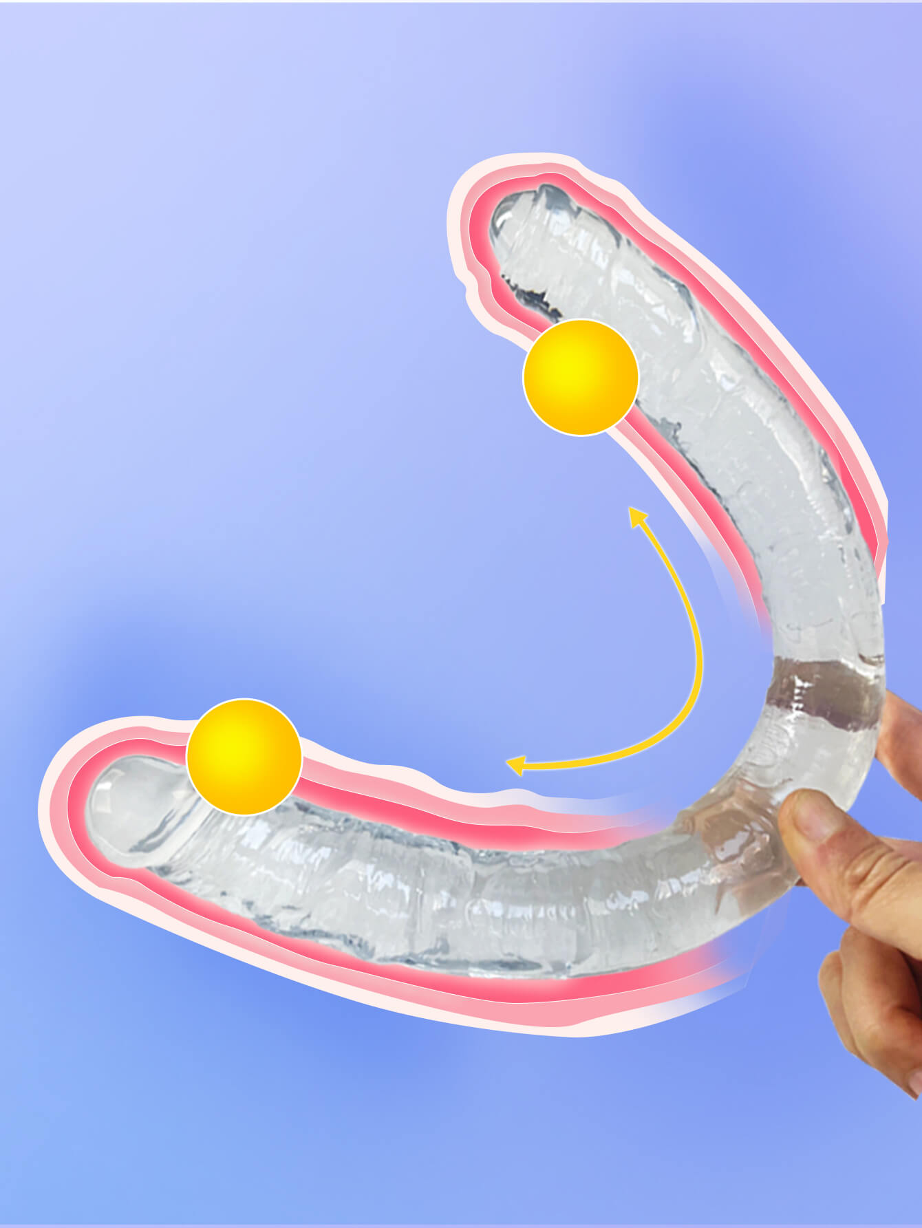 Dương Vật Giả 2 Đầu Trong Suốt 40cm Silicon Mềm Mại An Toàn