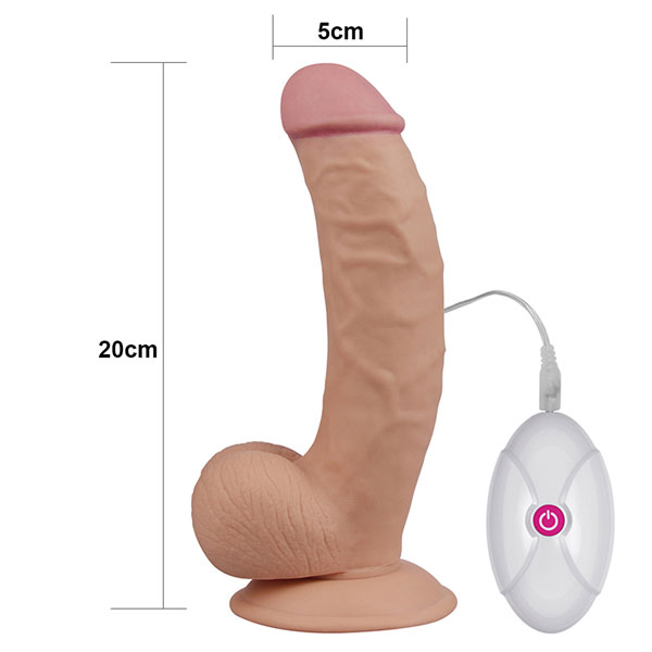 Dương vật giả Lovetoy 8.5 inch mềm mịn rung mạnh hút tường