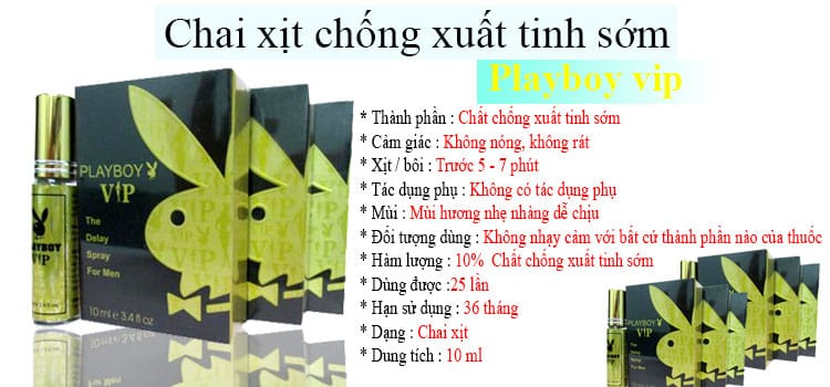  Phân phối Chai xịt Playboy Vip Mỹ – Kéo dài thời gian – lọ 10ml giá tốt