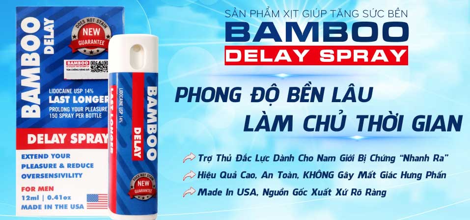  Địa chỉ bán Xịt Chống Xuất Tinh Sớm BAMBOO DELAY SPRAY USA Chai 12ml hàng xách tay