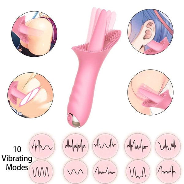  Bỏ sỉ Lưỡi Liếm Âm Đạo Vibrating Massager Cao Cấp Gai Mềm 10 Chế Độ cao cấp