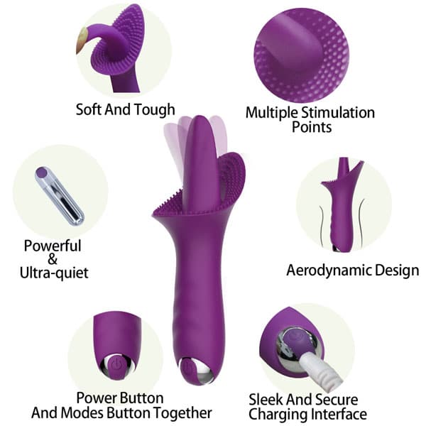  Bỏ sỉ Lưỡi Liếm Âm Đạo Vibrating Massager Cao Cấp Gai Mềm 10 Chế Độ cao cấp