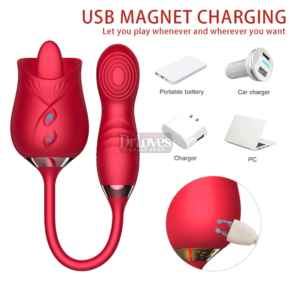 Review Trứng Rung Hoa Hồng 2 Đầu Liếm Móc – 10 Chế Độ  nhập khẩu