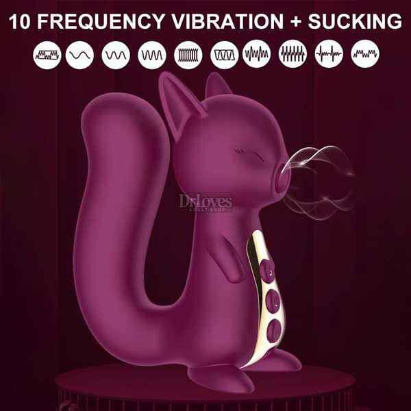 Máy Rung Hút Âm Đạo Con Chồn Tỏa Nhiệt Massage Kích Thích