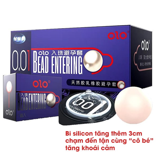 Bao cao su OLO Bead bi hạt 3cm siêu mỏng tăng khoái cảm nữ siêu thoải mái