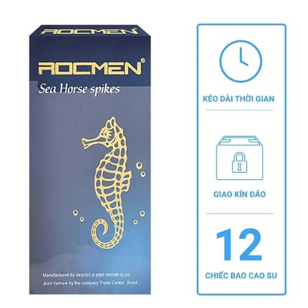  Nơi bán Bao cao su Rocmen Sea Horse spikes Xanh – kéo dài thời gian chính hãng