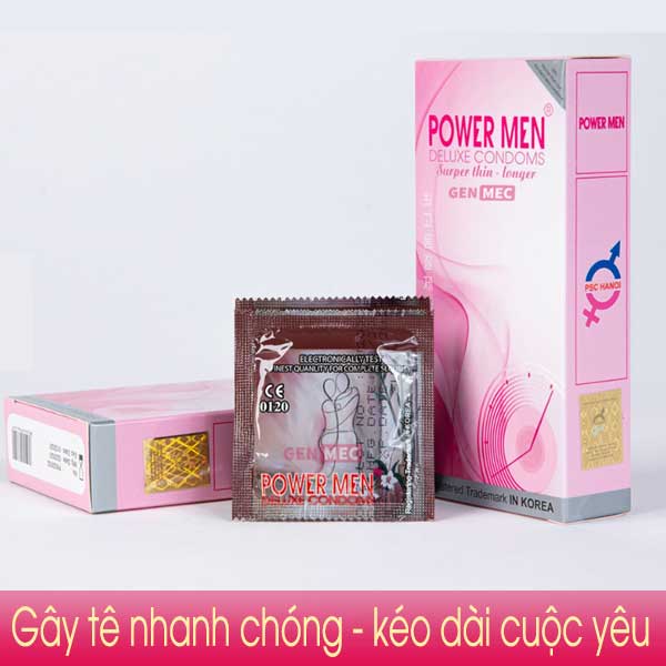  Shop bán Bao cao su Powermen Ultrathin hồng – Ôm sát kéo dài thời gian cao cấp
