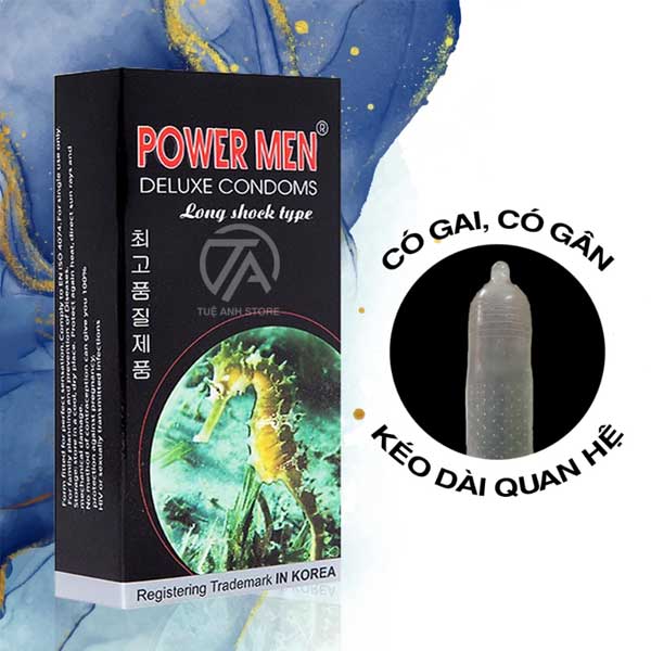  Nhập sỉ Bao cao su Powermen Sea Horse cá ngựa – Gân gai kéo dài thời gian hàng xách tay