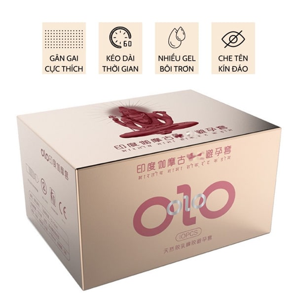  Kho sỉ Bao cao su OLO India Gamma Delay – gân gai nổi kéo dài thời gian loại tốt