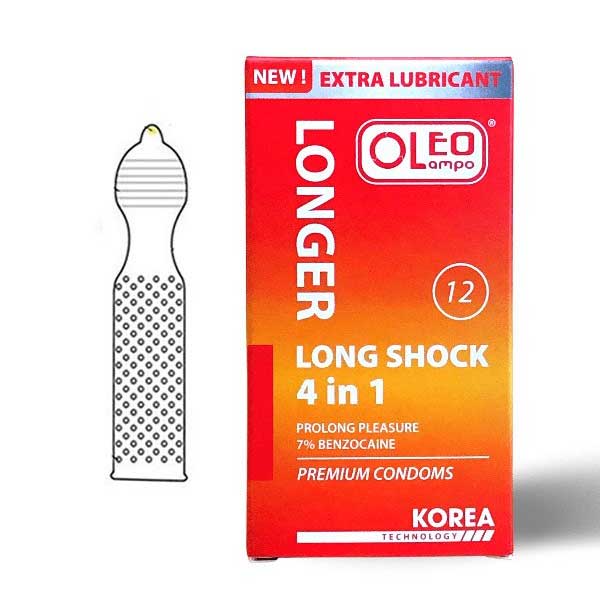 Bao Cao Su Oleo Lampo 4in1 Gân Gai Chống Xuất Tinh Sớm
