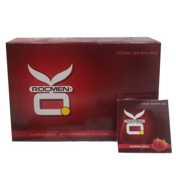  Nhập sỉ Bao cao su OK Rocmen hương dâu ôm sát 52mm cao cấp
