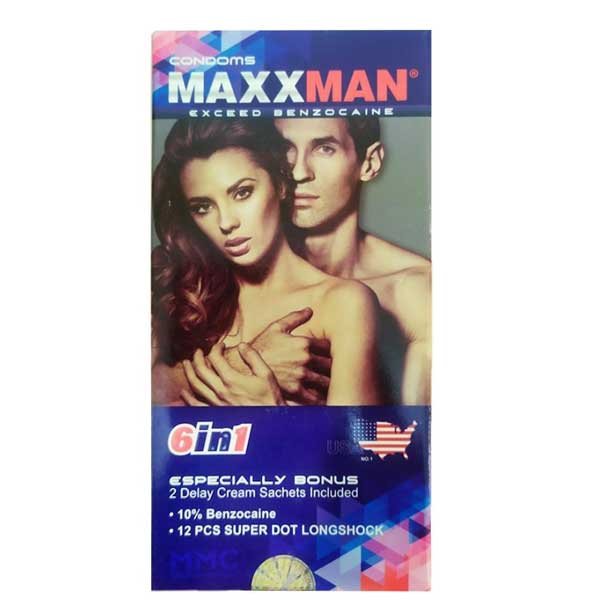 Bao cao su Maxman 6in1 bi gai râu dâu kéo dài thời gian yêu