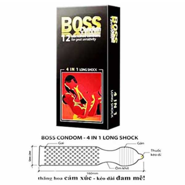  Thông tin Bao cao su Boss 4in1 – Gai gân kéo dài vừa vặn 52mm nhập khẩu