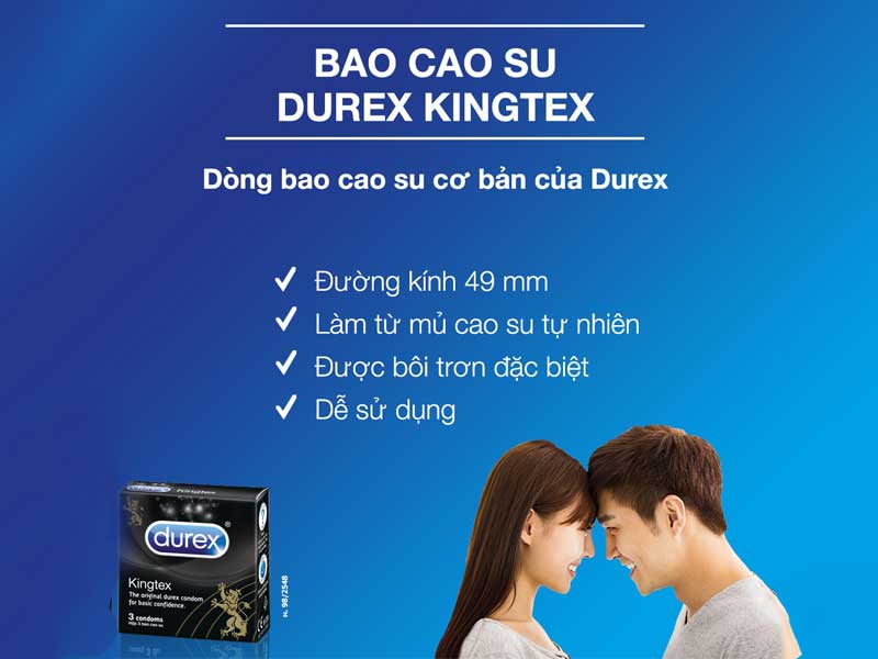  Kho sỉ Bao Cao Su Durex Kingtex – Ôm Sát Size 49mm giá tốt