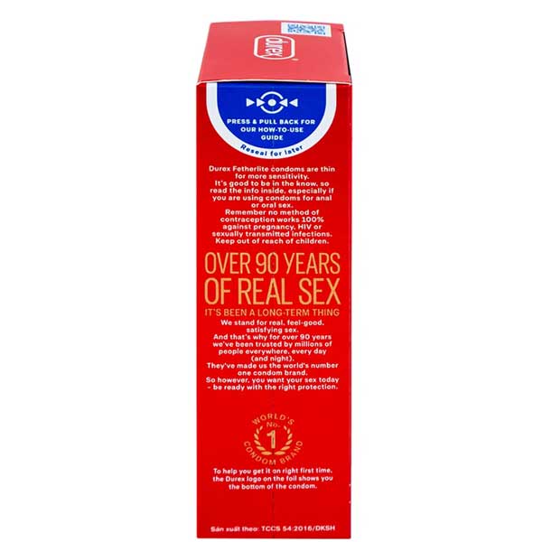 Bao cao su Durex Fetherlite Ultima siêu mỏng nhiều gel tăng khoái cảm Size 52mm