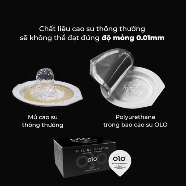  Bán Bao cao su OLO 0.01 Feeling Ultrathin đen – hương Vani siêu mỏng hộp 10 cái giá sỉ