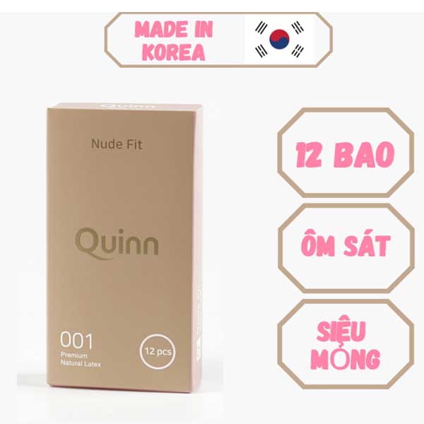  Nơi bán Bao cao su Quinn Nude Fit 0.01 Size 49mm siêu mỏng chống tuột chính hãng