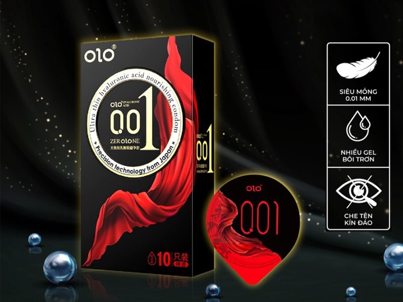  Phân phối Bao cao su OLO Thin 001 Square Black – siêu mỏng ôm sát + nhiều gel bôi trơn loại tốt