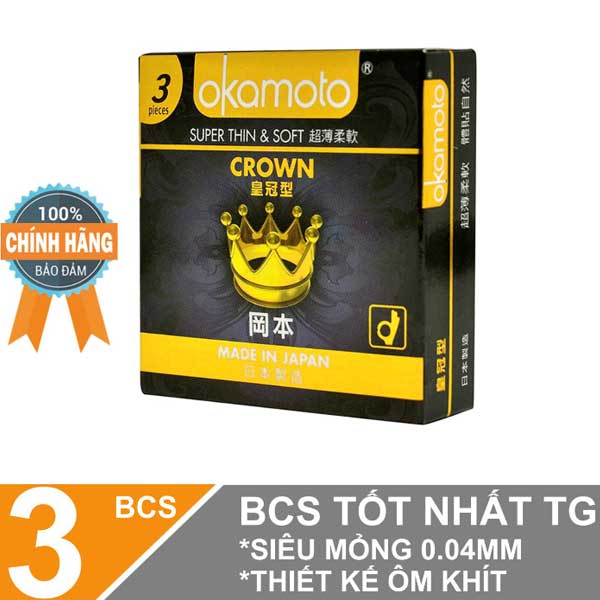  Bỏ sỉ Bao cao su Okamoto Crown – Siêu mỏng Mềm mại hàng mới về