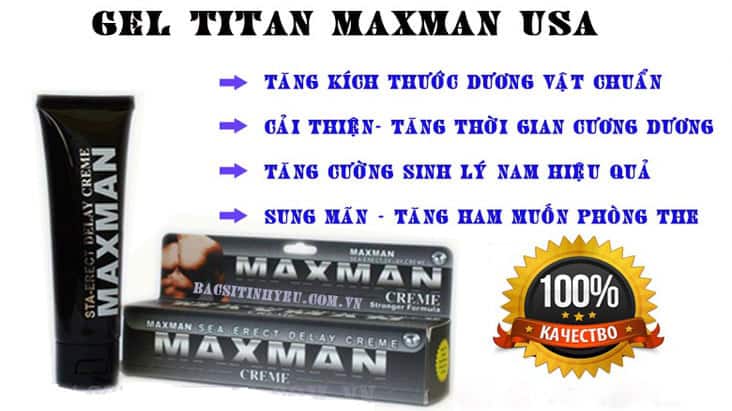  Đánh giá Gel tăng kích thước Maxman – kéo dài thời gian – 60ml giá sỉ