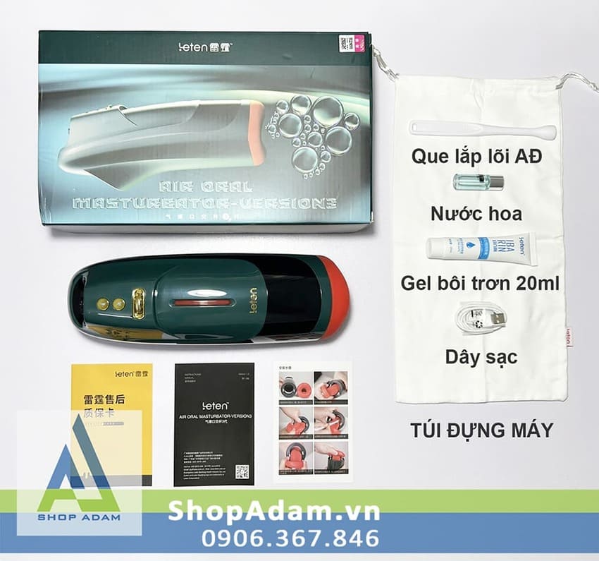 Máy thủ dâm nam Leten Air Oral V3 co bóp sưởi ấm âm thanh