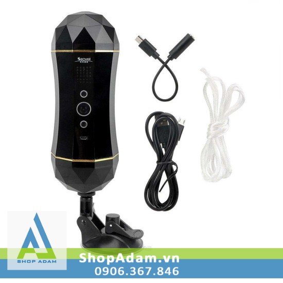 Âm đạo giả Secwell rung cảm ứng two đầu gắn tường siêu mê