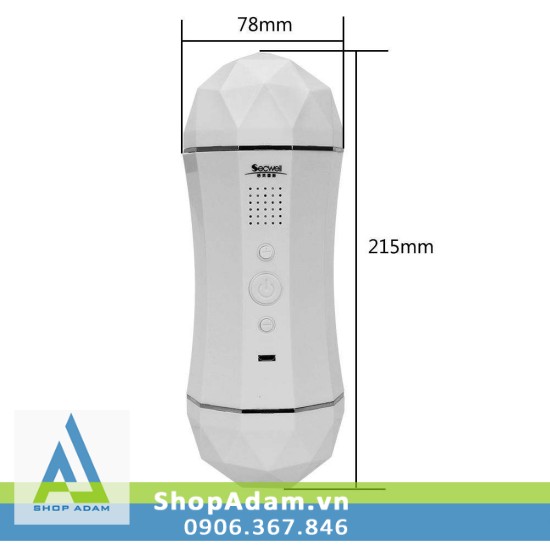 Âm đạo giả Secwell rung cảm ứng two đầu gắn tường siêu mê