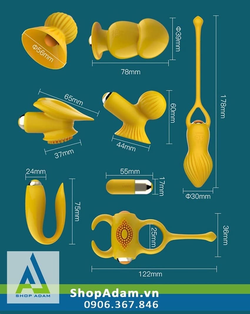 Máy rung 7 món Leten đa năng siêu kích thích, đồ chơi tình yêu