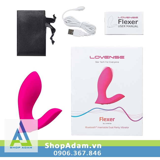  Sỉ Lovense Flexer máy massage điểm G 2 đầu rung chuyển động chính hãng