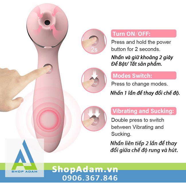  Nhập sỉ Máy massage vùng kín có rung hút siêu mạnh Kistoy Polly Plus nhập khẩu
