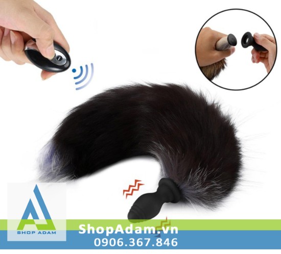 Đuôi cáo silicon siêu rung sạc pin điều khiển từ xa kích thích